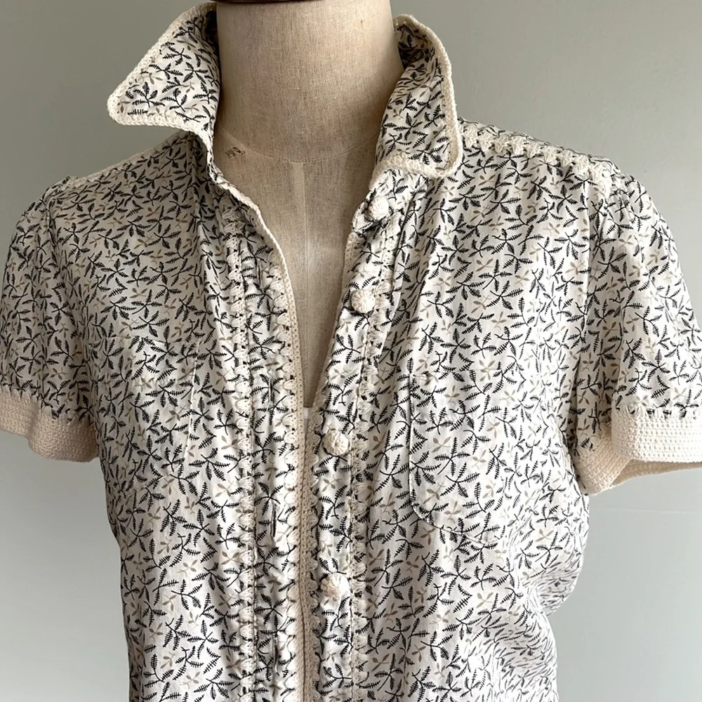 J.Jill Patterned Short Sleeve Shirt - Picture 2 of 12